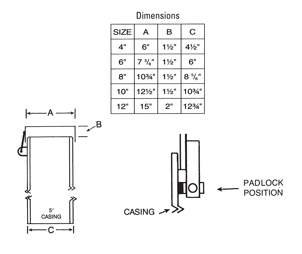 steel casing dimensions